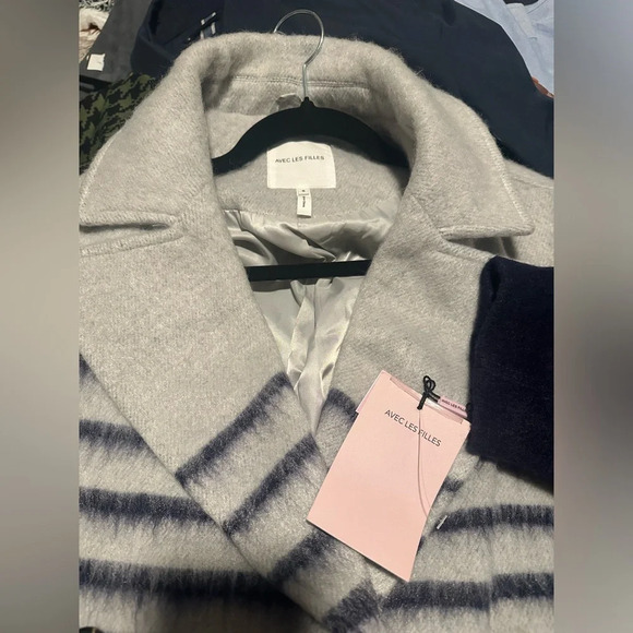 NWT AVEC LES FILLES Sailor Stripe Double Breasted size small - Picture 4 of 4